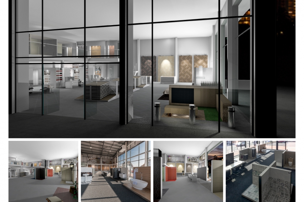 thiết kế showroom gạch 1